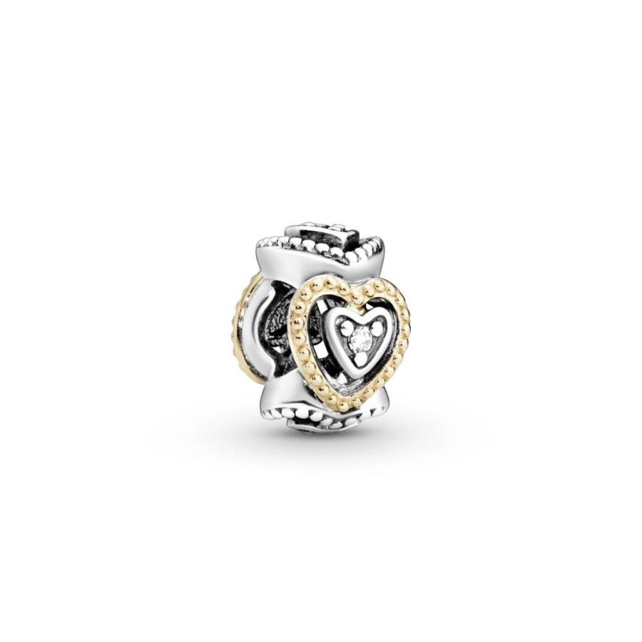 Charms Joyas Pandora | Charm Corazones Con Cuentas