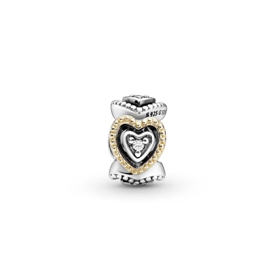 Charms Joyas Pandora | Charm Corazones Con Cuentas