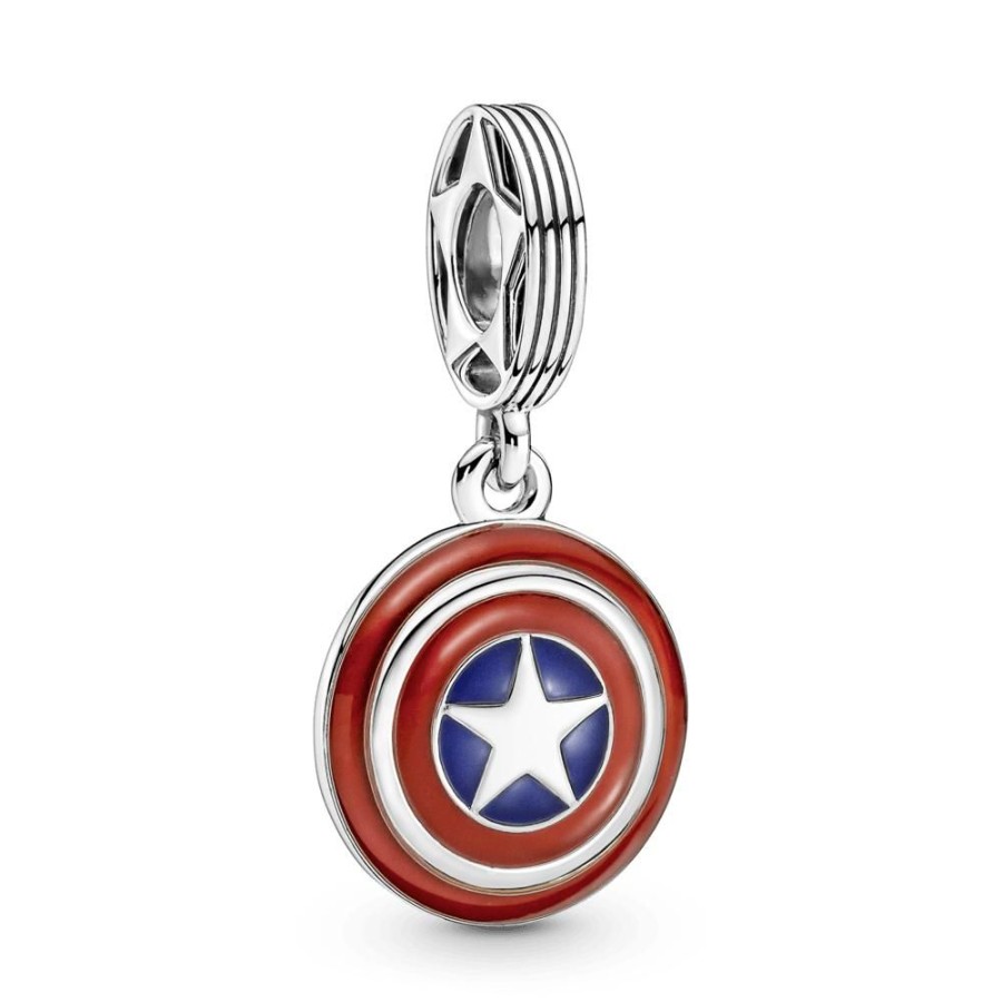 Charms Joyas Pandora | Charm Colgante Escudo Del Capitan America De The Avengers De Marvel