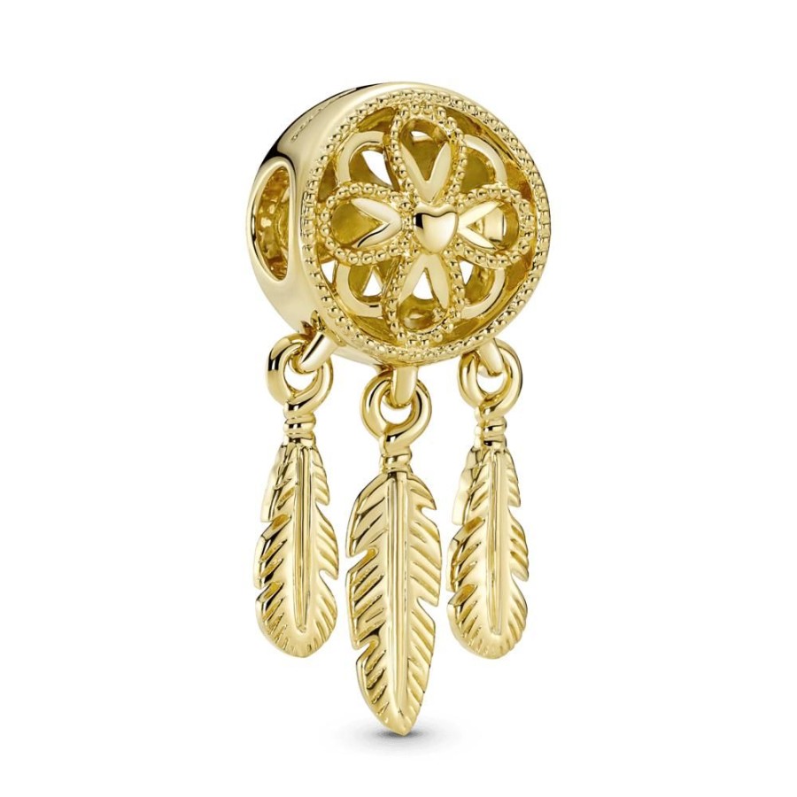 Charms Joyas Pandora | Charm Atrapasuenos Espiritual Recubrimiento En Oro 14K