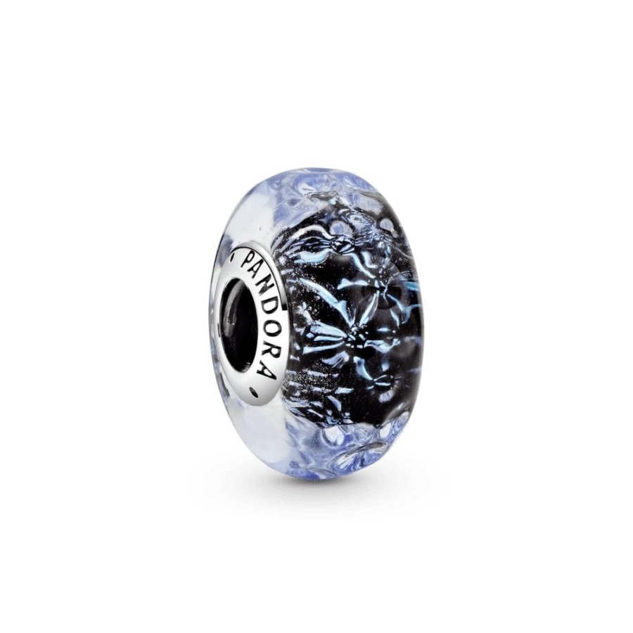 Charms Joyas Pandora | Charm Oceano Ondulante De Cristal Murano Azul Oscuro