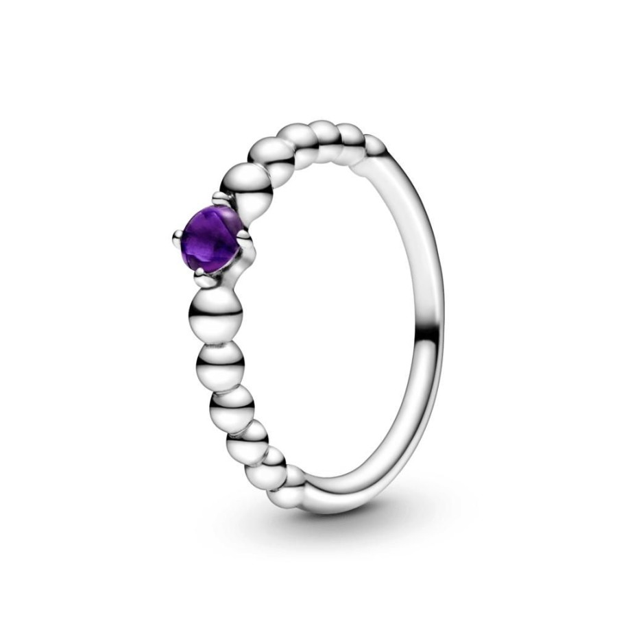 Anillos Joyas Pandora | Anillo De Abalorios Morado Pandora Signature