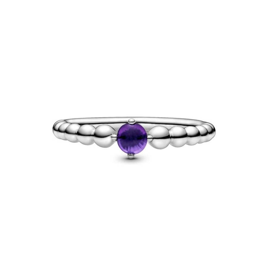 Anillos Joyas Pandora | Anillo De Abalorios Morado Pandora Signature