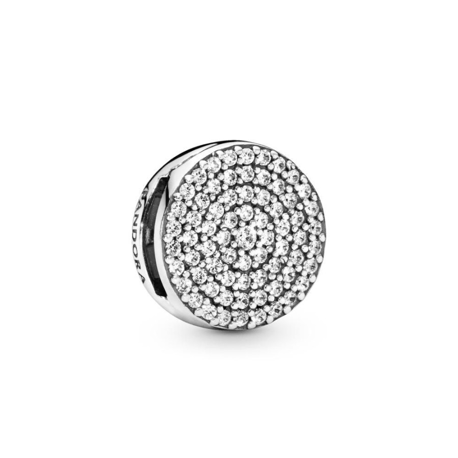 Charms Joyas Pandora | Charm Sujetador Redondo Con Pave Pandora Reflexions