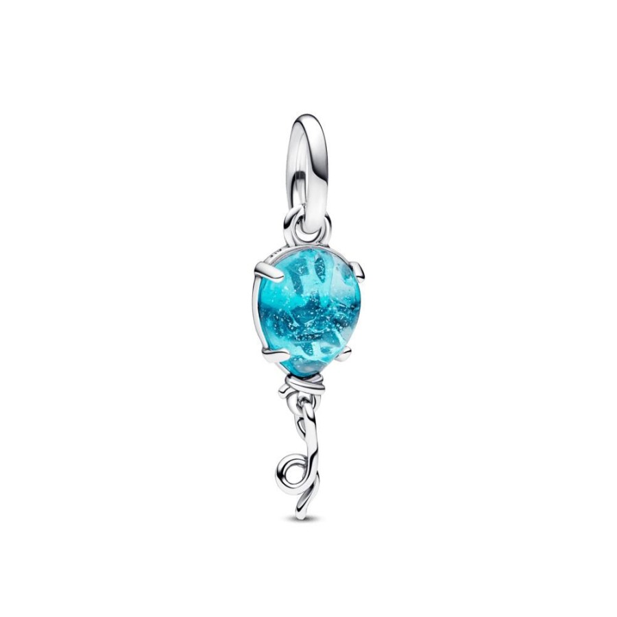 Charms Joyas Pandora | Charm Colgante Globo Cristal De Murano Azul