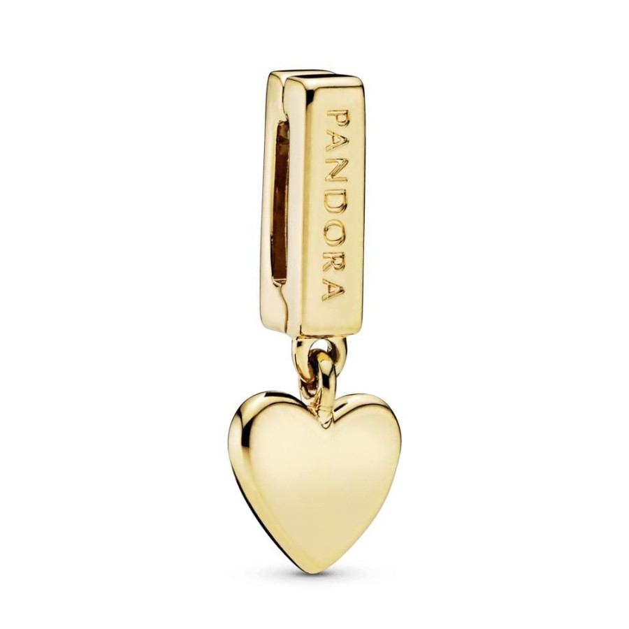 Charms Joyas Pandora | Charm Colgante Corazon Recubrimiento En Oro De 14K Reflexions