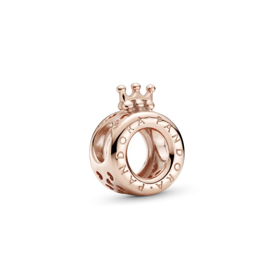 Charms Joyas Pandora | Charm Corona O Con Logotipo Recubrimiento En Oro Rosa De 14K