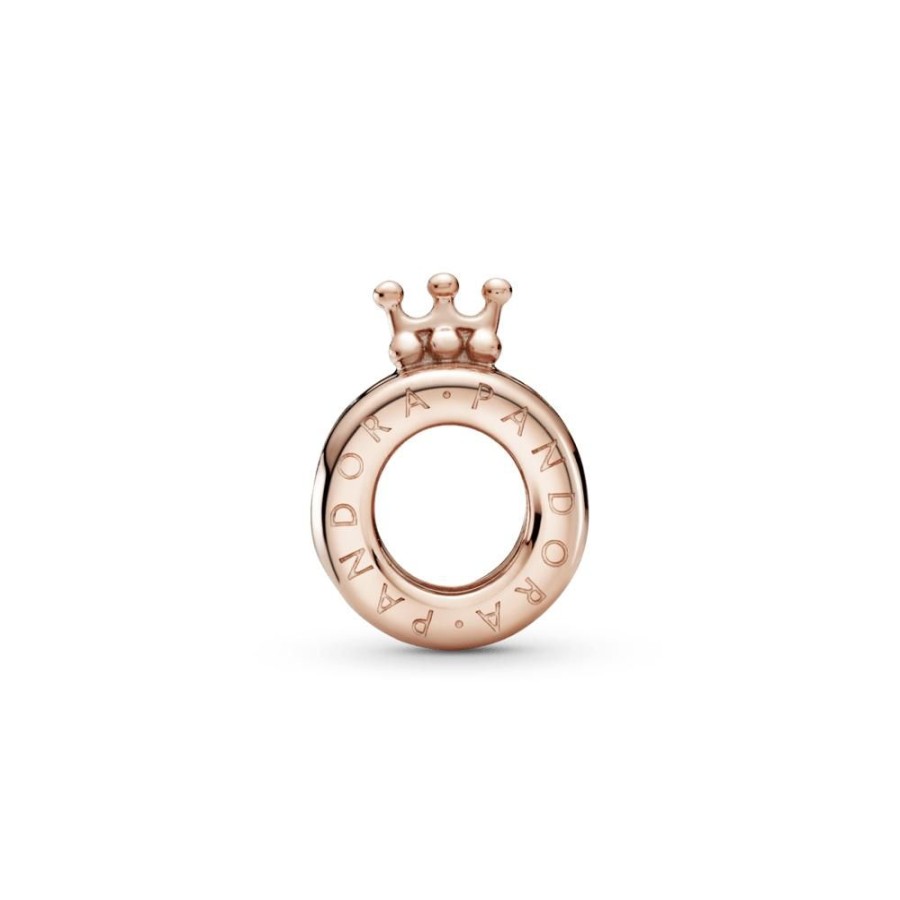 Charms Joyas Pandora | Charm Corona O Con Logotipo Recubrimiento En Oro Rosa De 14K