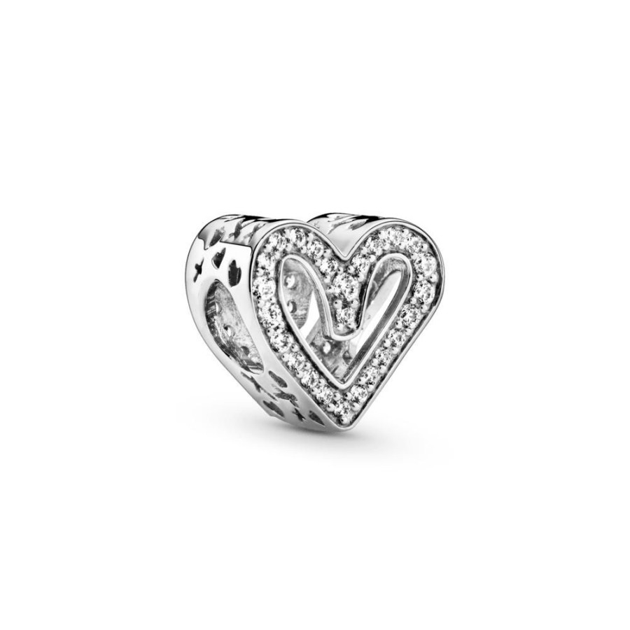 Charms Joyas Pandora | Charm Resplandeciente Corazon De Diseno Libre