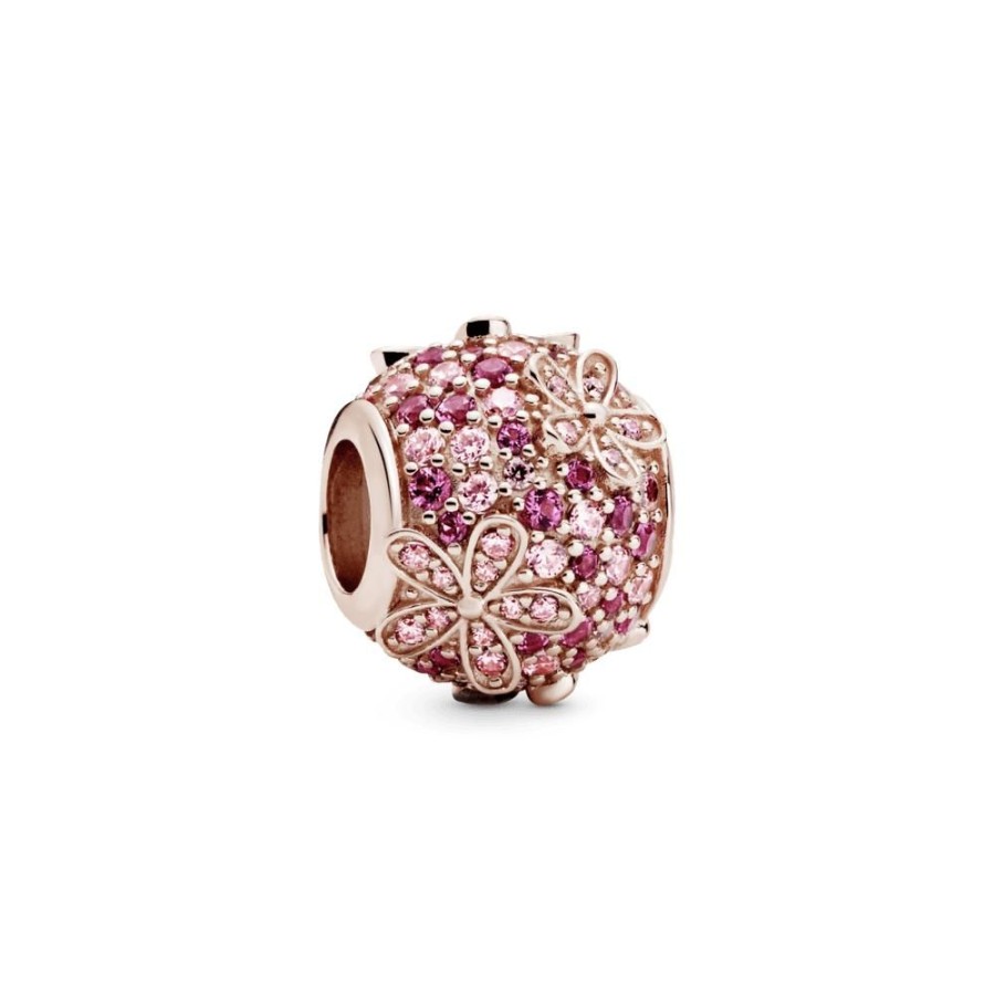 Charms Joyas Pandora | Charm Margaritas De Pave Rosa