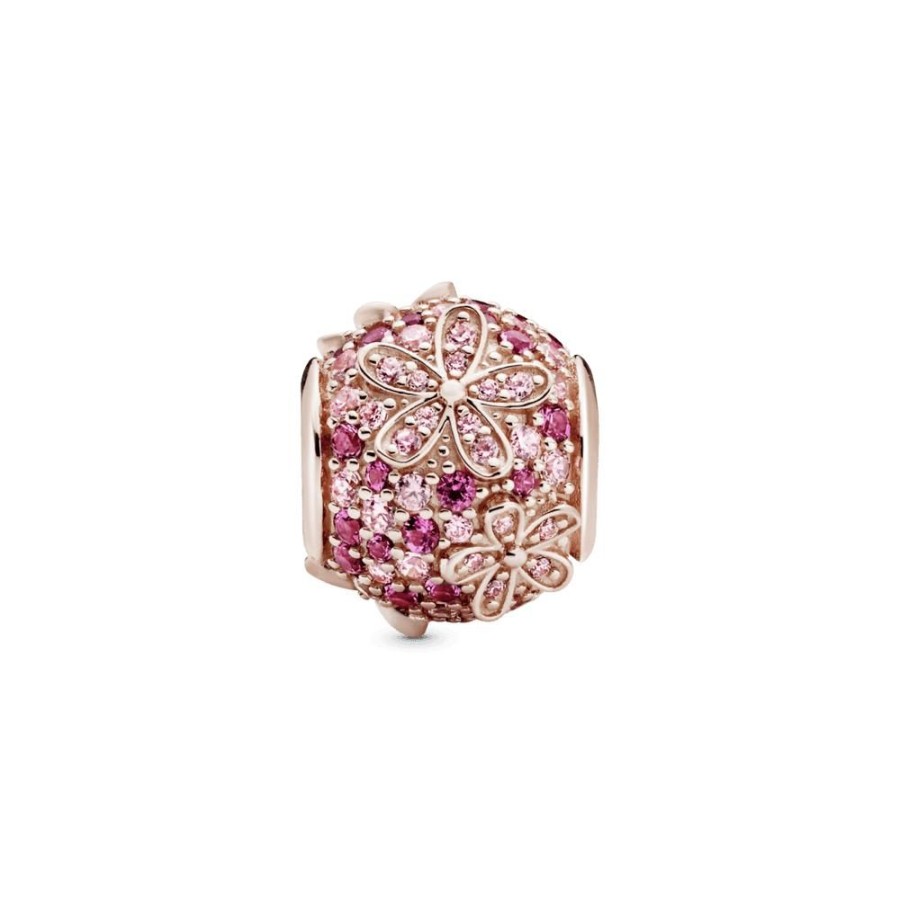 Charms Joyas Pandora | Charm Margaritas De Pave Rosa