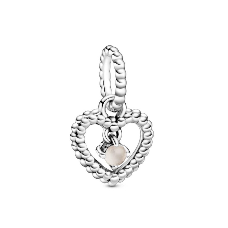 Charms Joyas Pandora | Charm Colgante Corazon De Abalorio Rosa Nebuloso