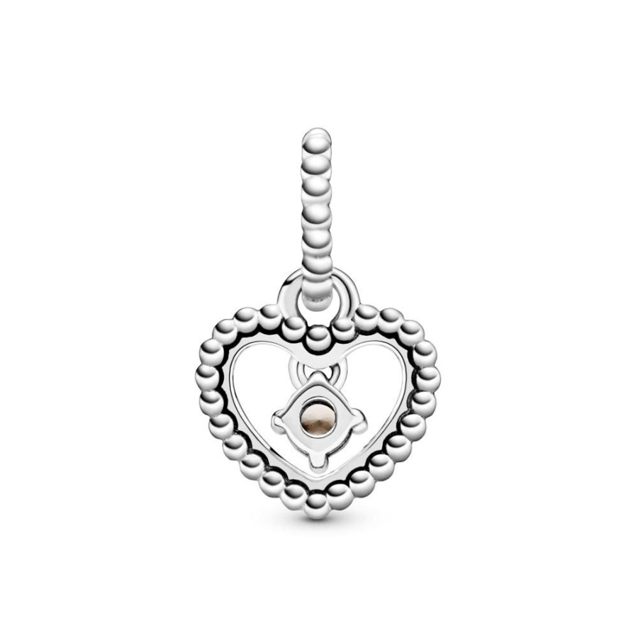 Charms Joyas Pandora | Charm Colgante Corazon De Abalorio Rosa Nebuloso