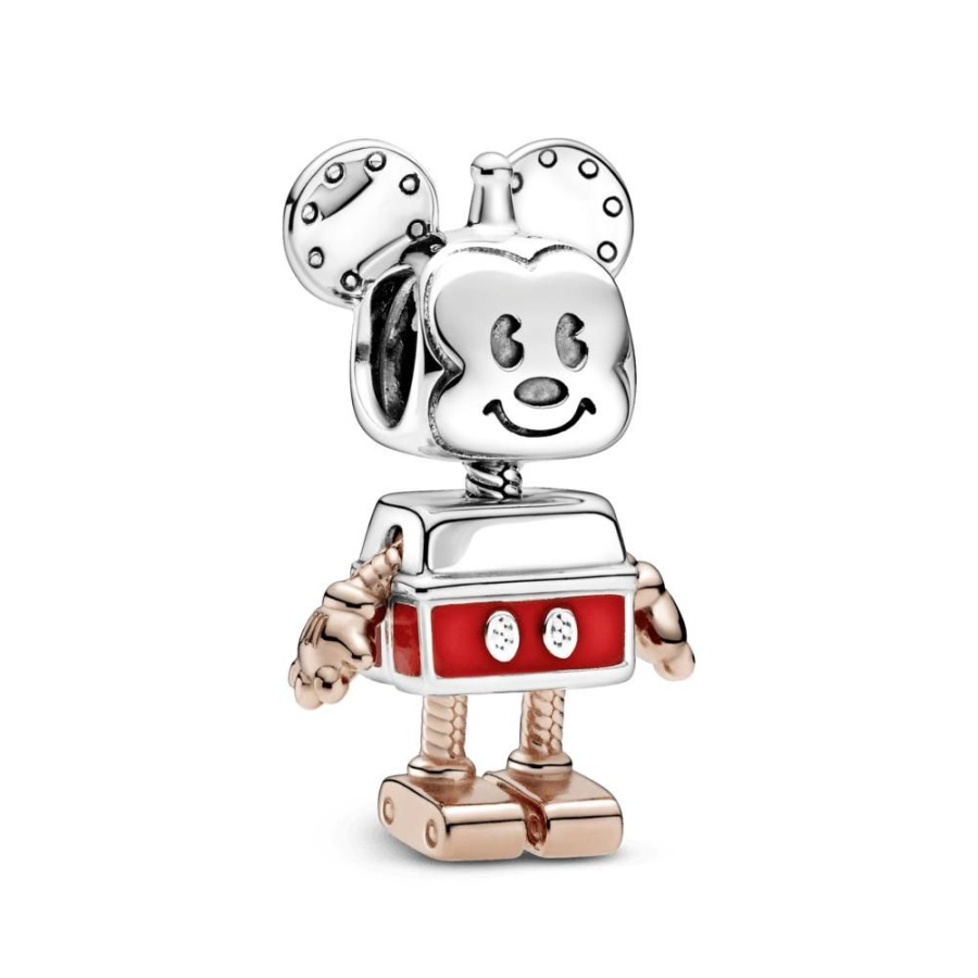 Charms Joyas Pandora | Charm Robot De Mickey Mouse Disney Recubrimiento En Oro Rosa De 14K