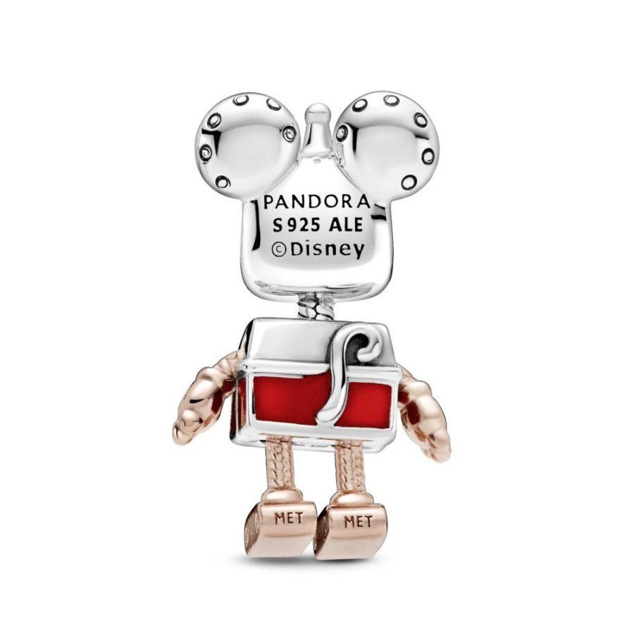 Charms Joyas Pandora | Charm Robot De Mickey Mouse Disney Recubrimiento En Oro Rosa De 14K