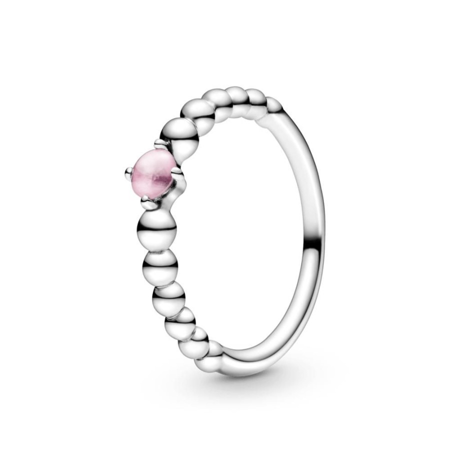 Anillos Joyas Pandora | Anillo De Abalorios Rosa Petalo Pandora Plata Esterlina