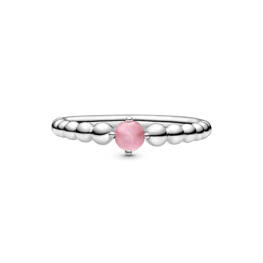 Anillos Joyas Pandora | Anillo De Abalorios Rosa Petalo Pandora Plata Esterlina