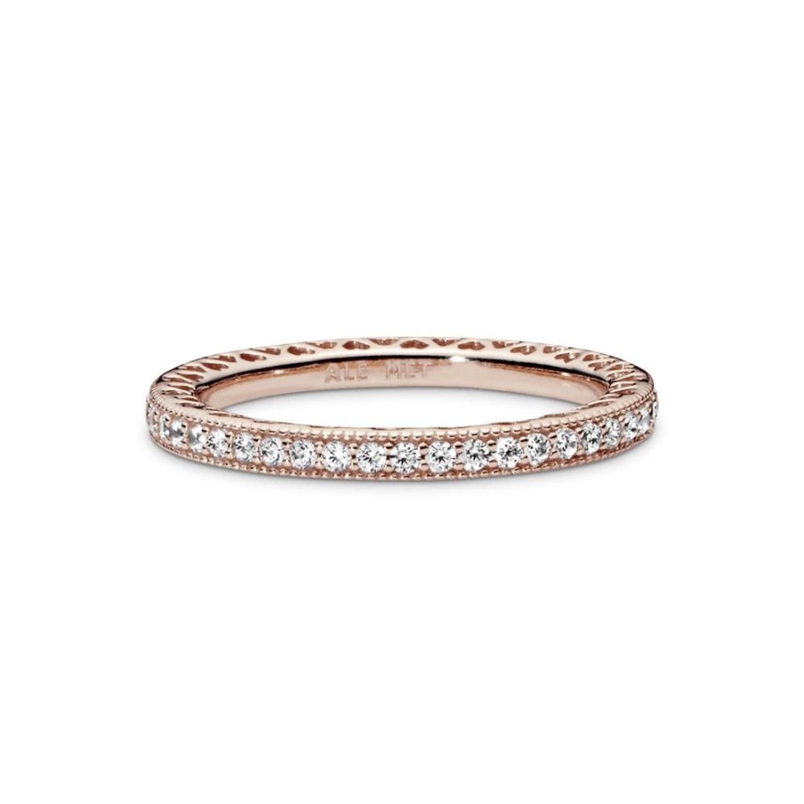 Anillos Joyas Pandora | Anillo Corazones De Recubrimiento En Oro Rosa De 14K