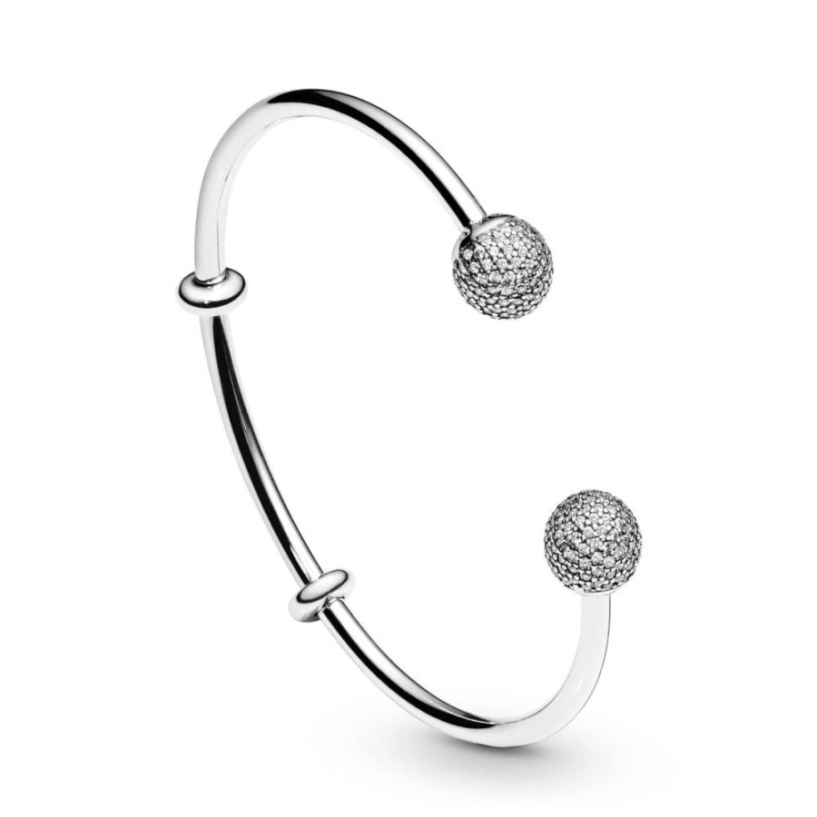 Brazaletes Joyas Pandora | Brazalete Abierto De Pave Pandora Moments