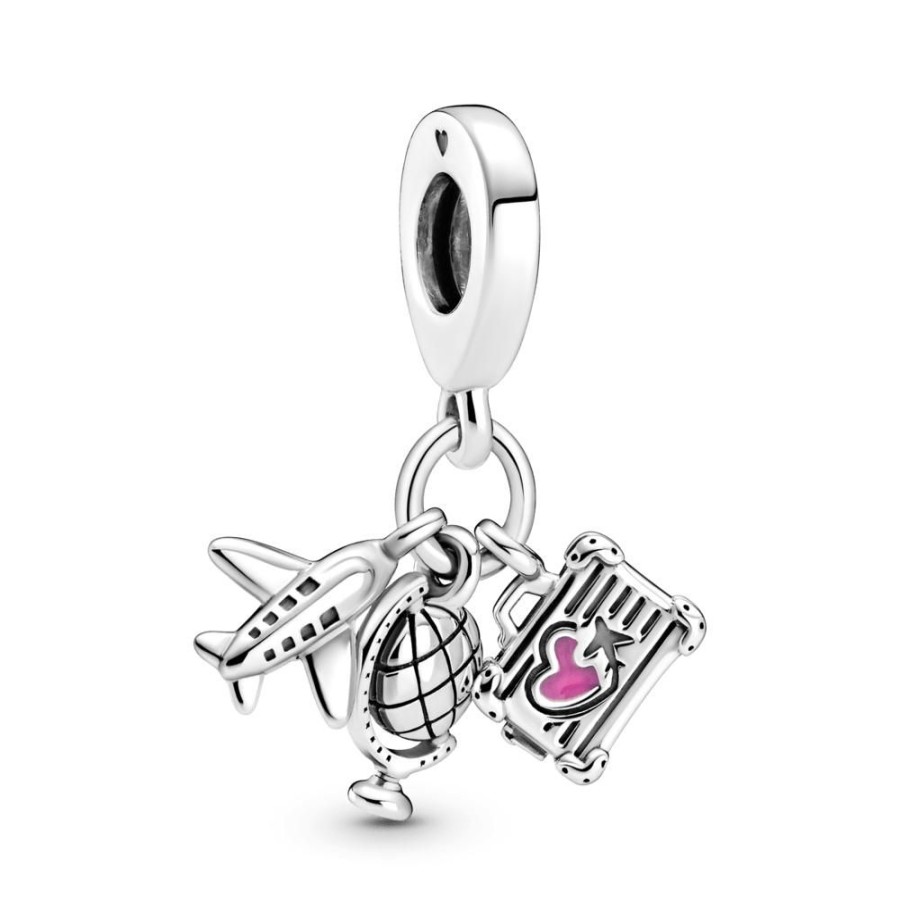 Charms Joyas Pandora | Charm Colgante Avion, Globo Y Maleta