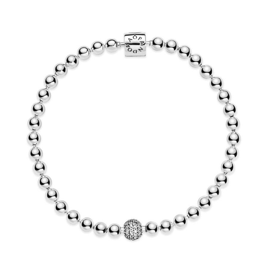 Brazaletes Joyas Pandora | Brazalete De Cuentas Y Pave