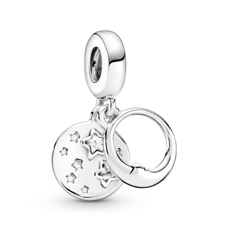 Charms Joyas Pandora | Charm Colgante Estrellas Y Luna Dormida