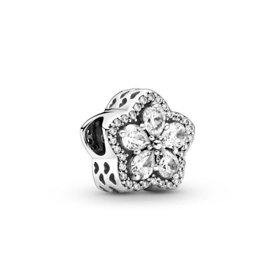 Charms Joyas Pandora | Charm Con Pave De Copo De Nieve Brillante