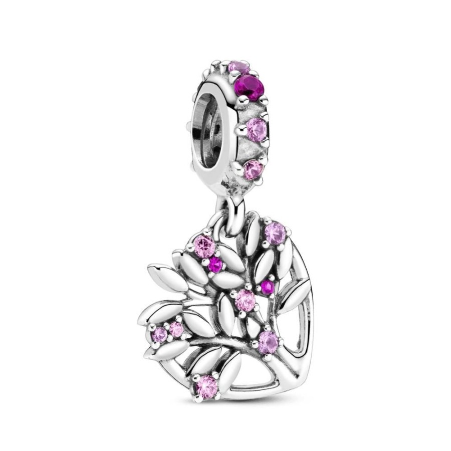 Charms Joyas Pandora | Charm Colgante Arbol Genealogico Con Corazon Rosa