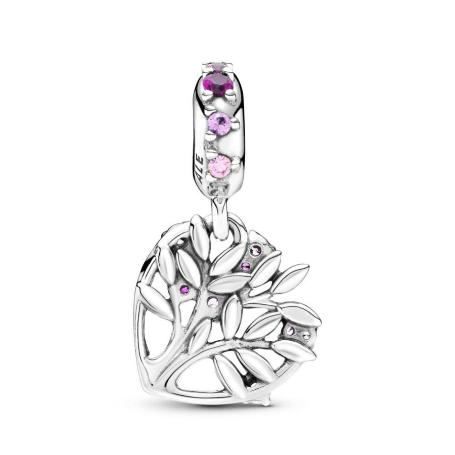 Charms Joyas Pandora | Charm Colgante Arbol Genealogico Con Corazon Rosa