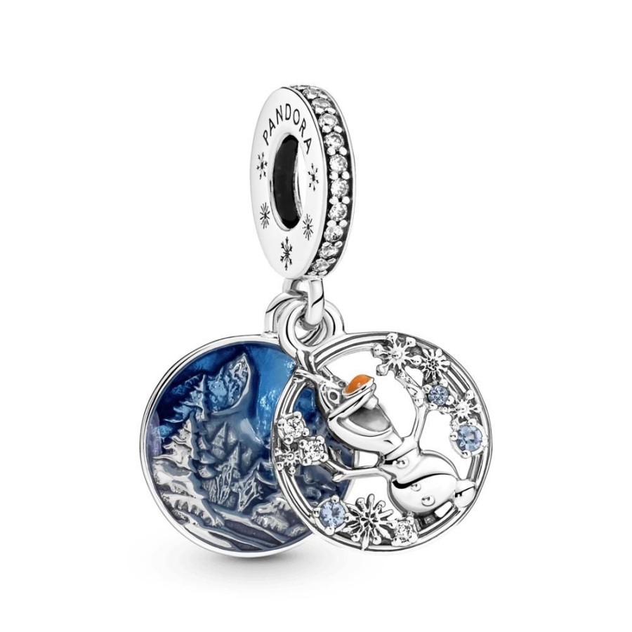 Charms Joyas Pandora | Charm Colgante Doble Olaf De Nieve De Frozen De Disney