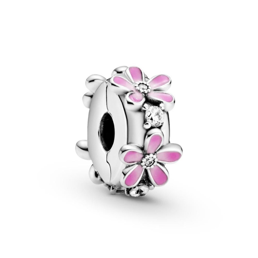 Charms Joyas Pandora | Charm De Clip Margarita Rosa