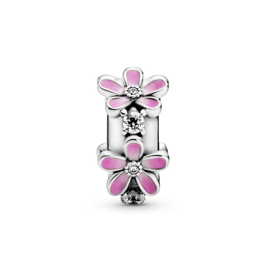 Charms Joyas Pandora | Charm De Clip Margarita Rosa