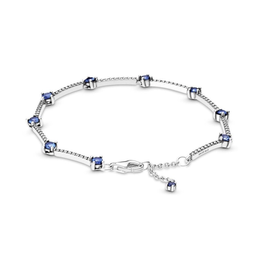 Brazaletes Joyas Pandora | Brazalete De Barras Con Pave Brillante