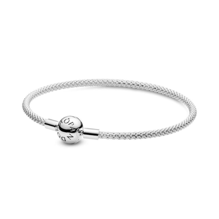 Brazaletes Joyas Pandora | Brazalete De Malla Pandora Moments Clasico