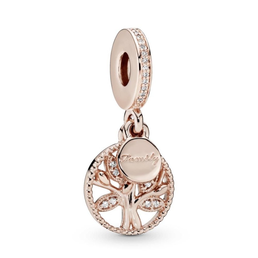 Charms Joyas Pandora | Charm Colgante Generaciones De Familia Recubrimiento En Oro Rosa De 14K