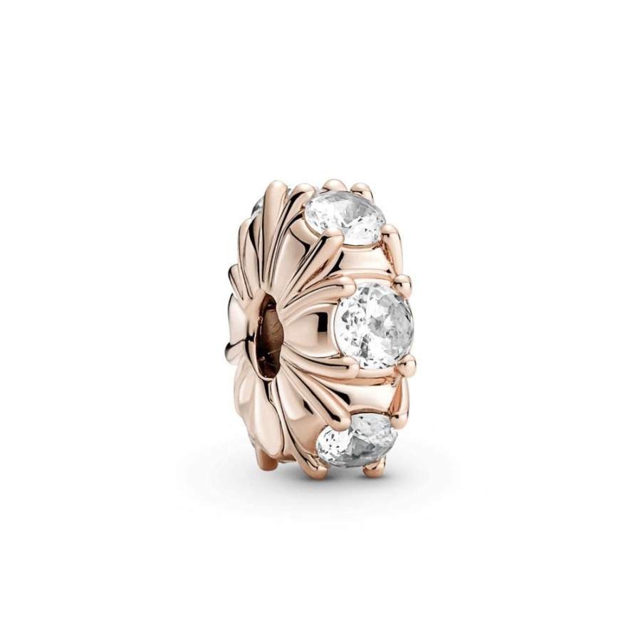 Charms Joyas Pandora | Charm Clip Puntas Largas Recubrimiento En Oro Rosa 14K