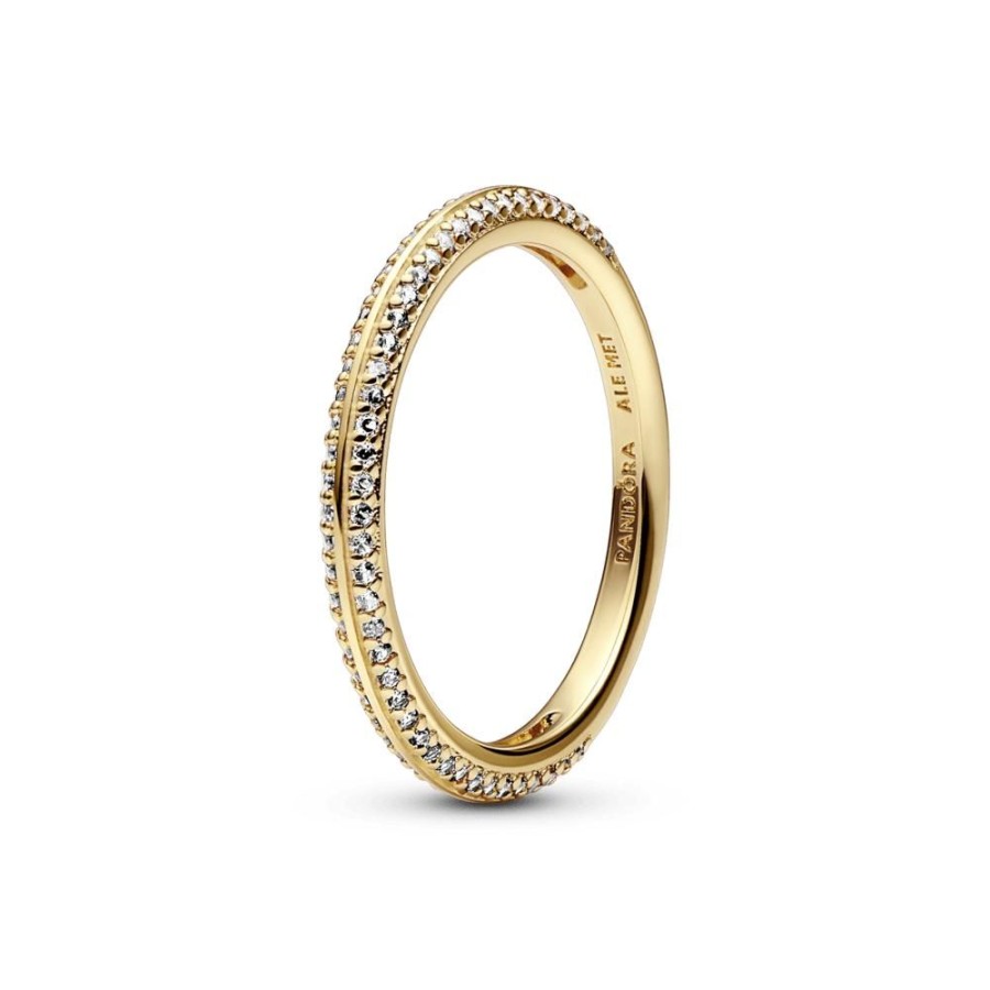 Anillos Joyas Pandora | Anillo De Pave Pandora Me Recubrimiento En Oro 14K