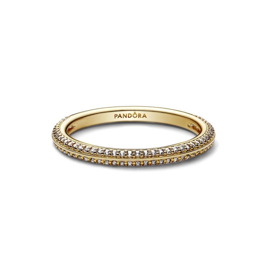 Anillos Joyas Pandora | Anillo De Pave Pandora Me Recubrimiento En Oro 14K