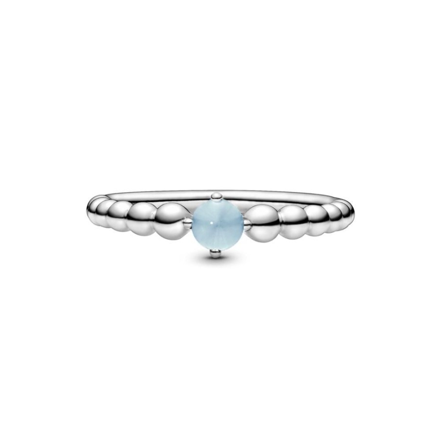 Anillos Joyas Pandora | Anillo De Abalorios Azul Cielo