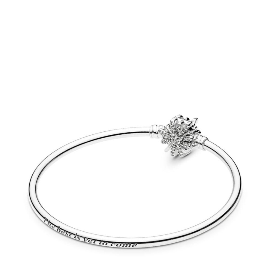 Brazaletes Joyas Pandora | Brazalete Moments Silver Bangle Fireworks Clasp