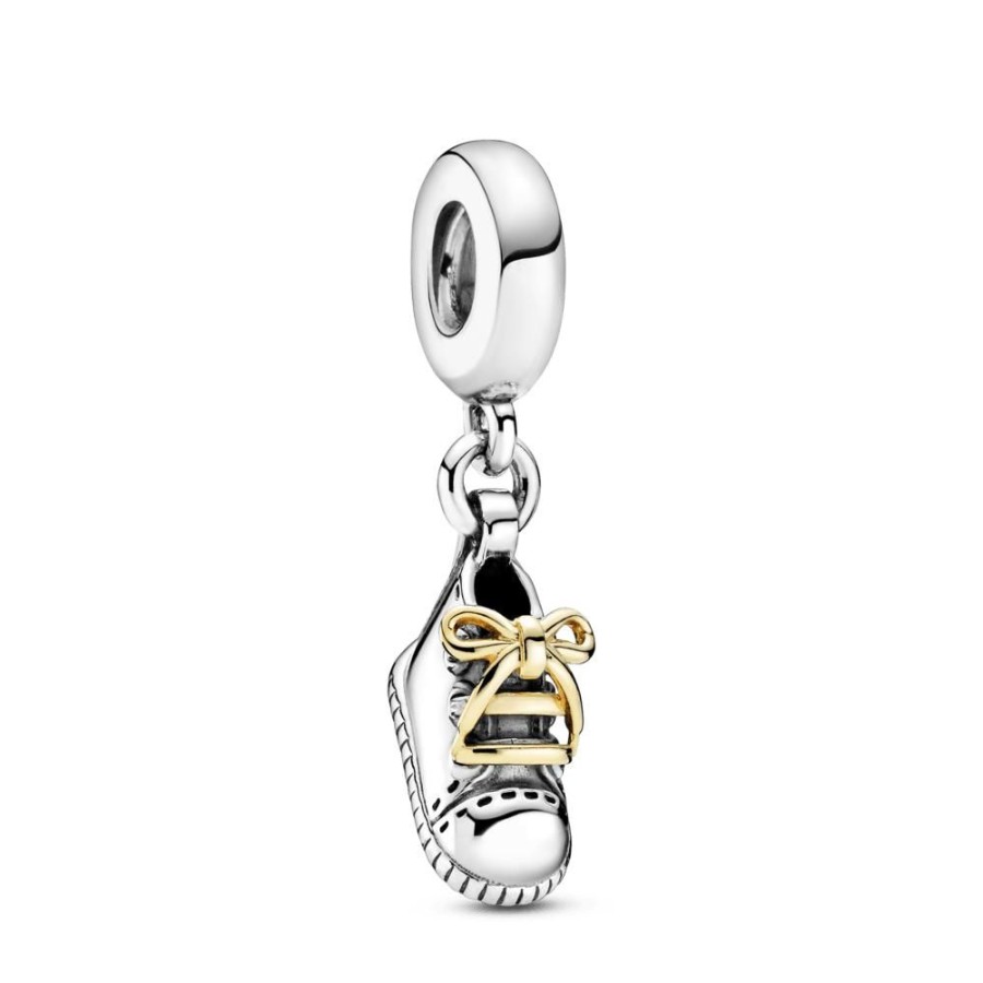 Charms Joyas Pandora | Charm Colgante Zapato De Bebe Dos Tonos