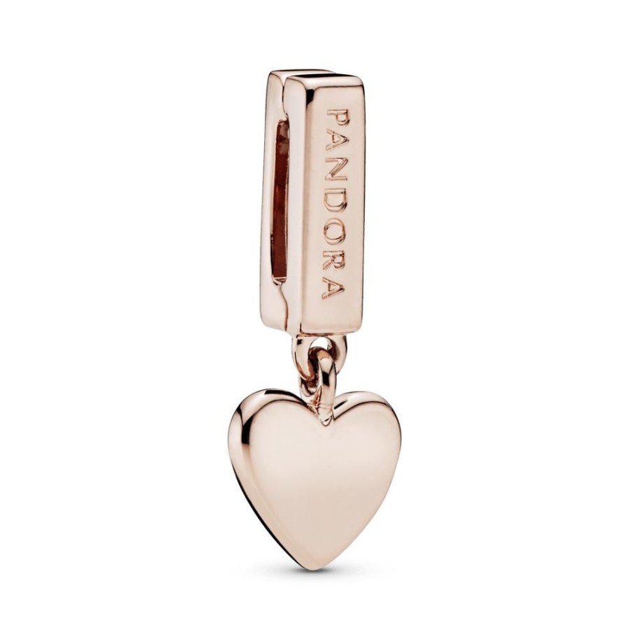 Charms Joyas Pandora | Charm Colgante Corazon Recubrimiento En Oro Rosa De 14K Reflexions