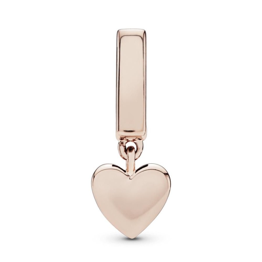 Charms Joyas Pandora | Charm Colgante Corazon Recubrimiento En Oro Rosa De 14K Reflexions