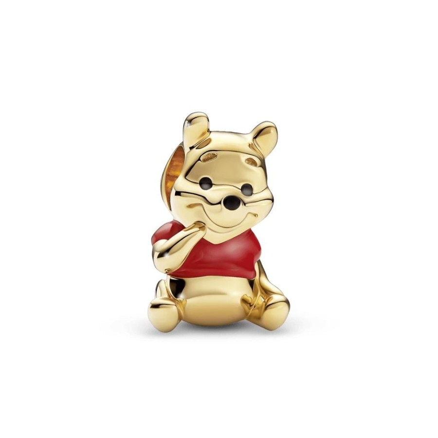 Charms Joyas Pandora | Charm Oso Winnie Pooh De Disney Recubrimiento En Oro De 14K