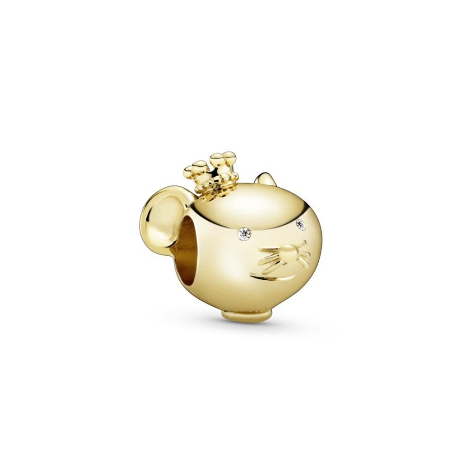 Charms Joyas Pandora | Charm Rata Reluciente Recubrimiento En Oro De 14K