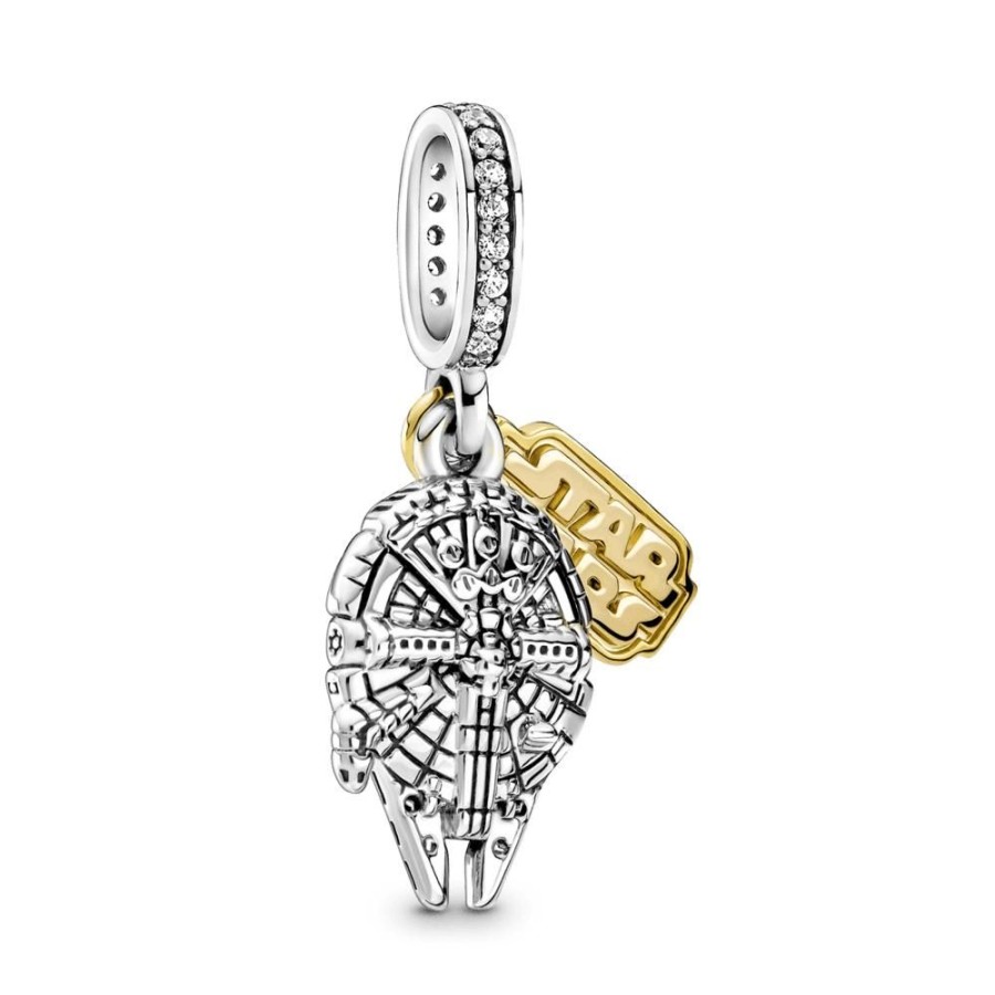 Charms Joyas Pandora | Charm Colgante Halcon Milenario De Star Wars Recubrimiento En Oro De 14K