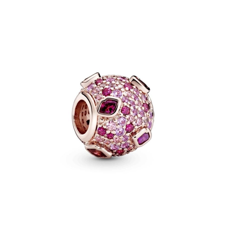 Charms Joyas Pandora | Charm Beso De Pave Recubrimiento En Oro Rosa De 14K