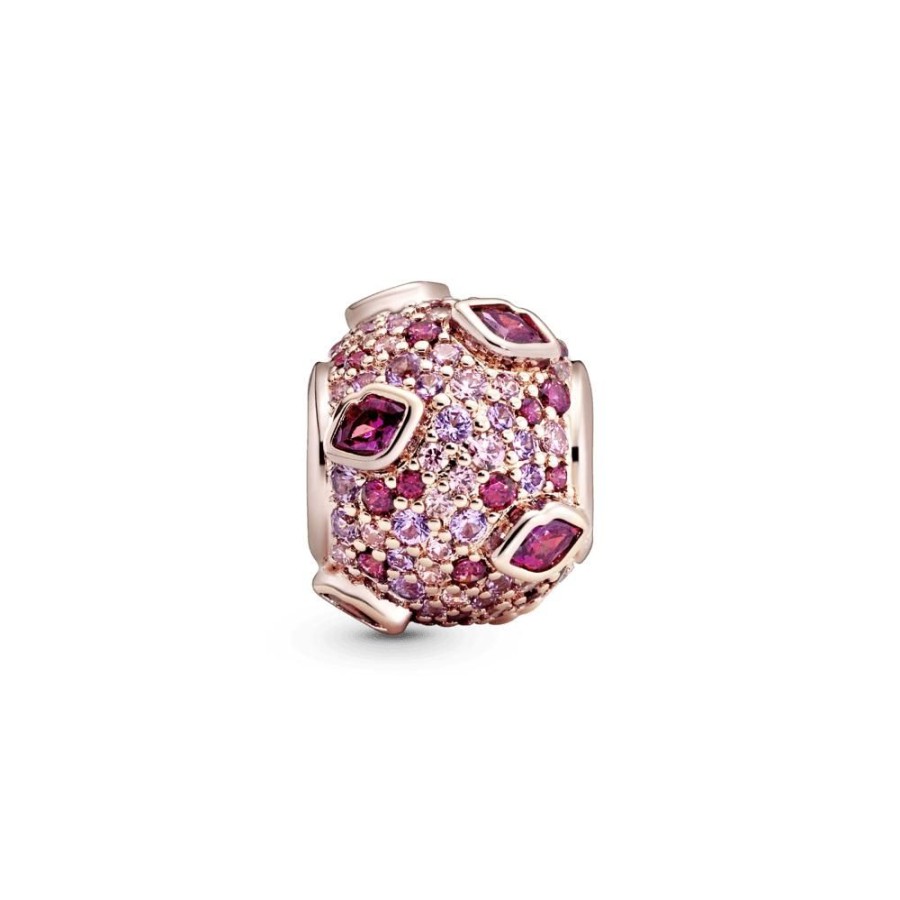 Charms Joyas Pandora | Charm Beso De Pave Recubrimiento En Oro Rosa De 14K