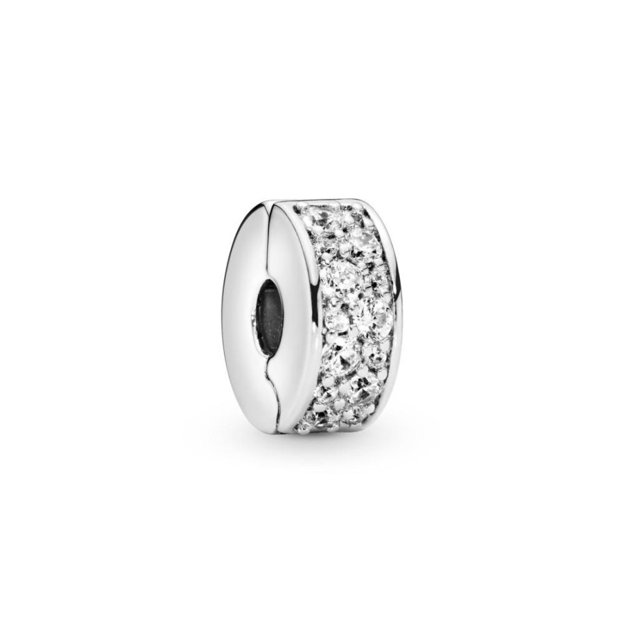 Charms Joyas Pandora | Charm Sujetador De Pave Transparente