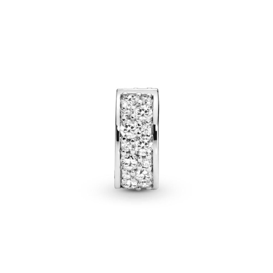 Charms Joyas Pandora | Charm Sujetador De Pave Transparente